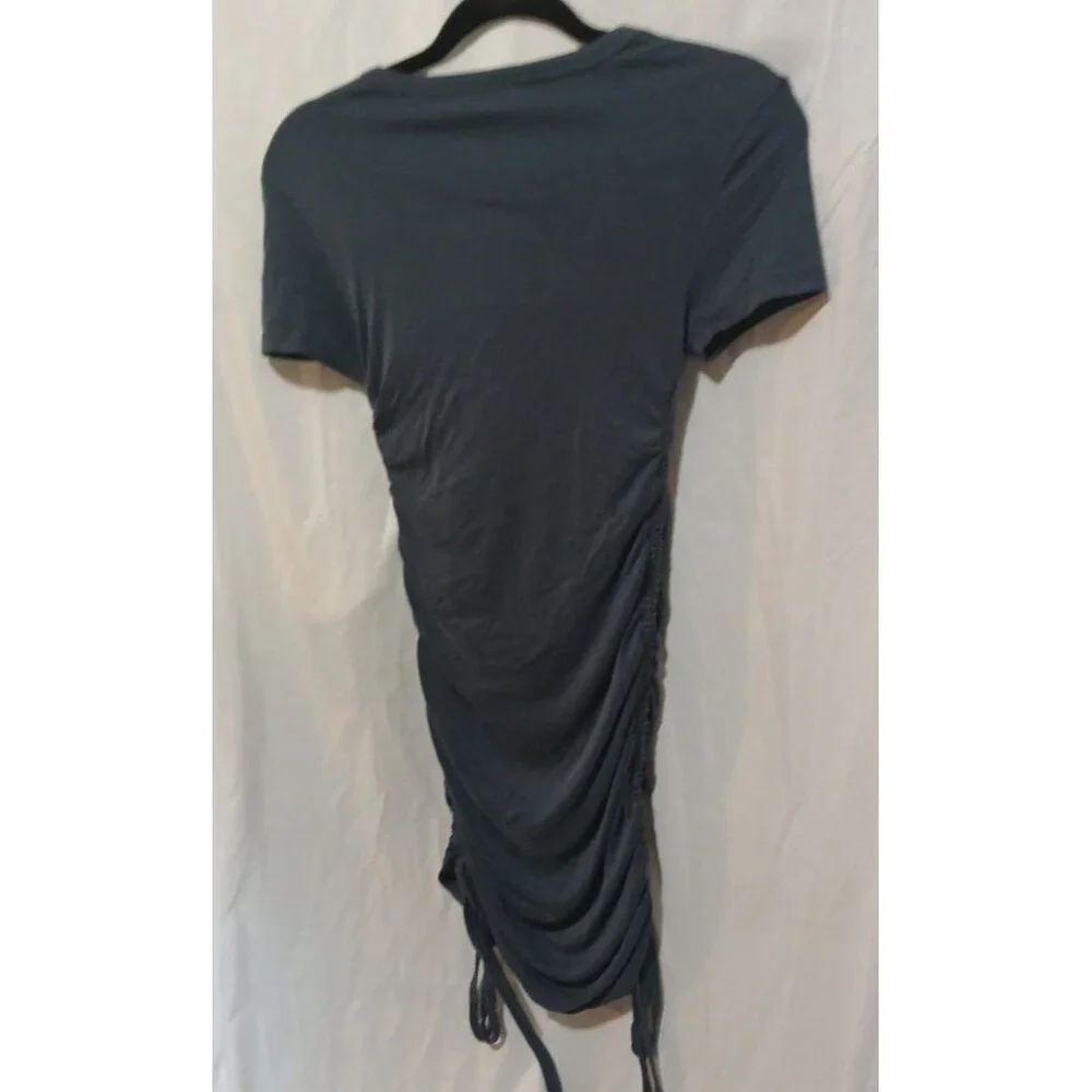 Top Shop Asymmetrical Ruched Both Sides Dress  O-2  Grey Blue